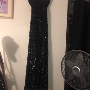 Prom dress black , long size small